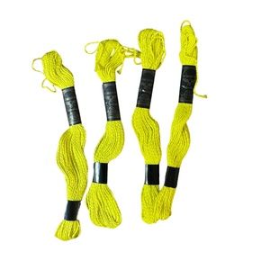 BES Interbird Brand Pearl Cotton Embroidery Bright Yellow 100% Cotton Lot of 4